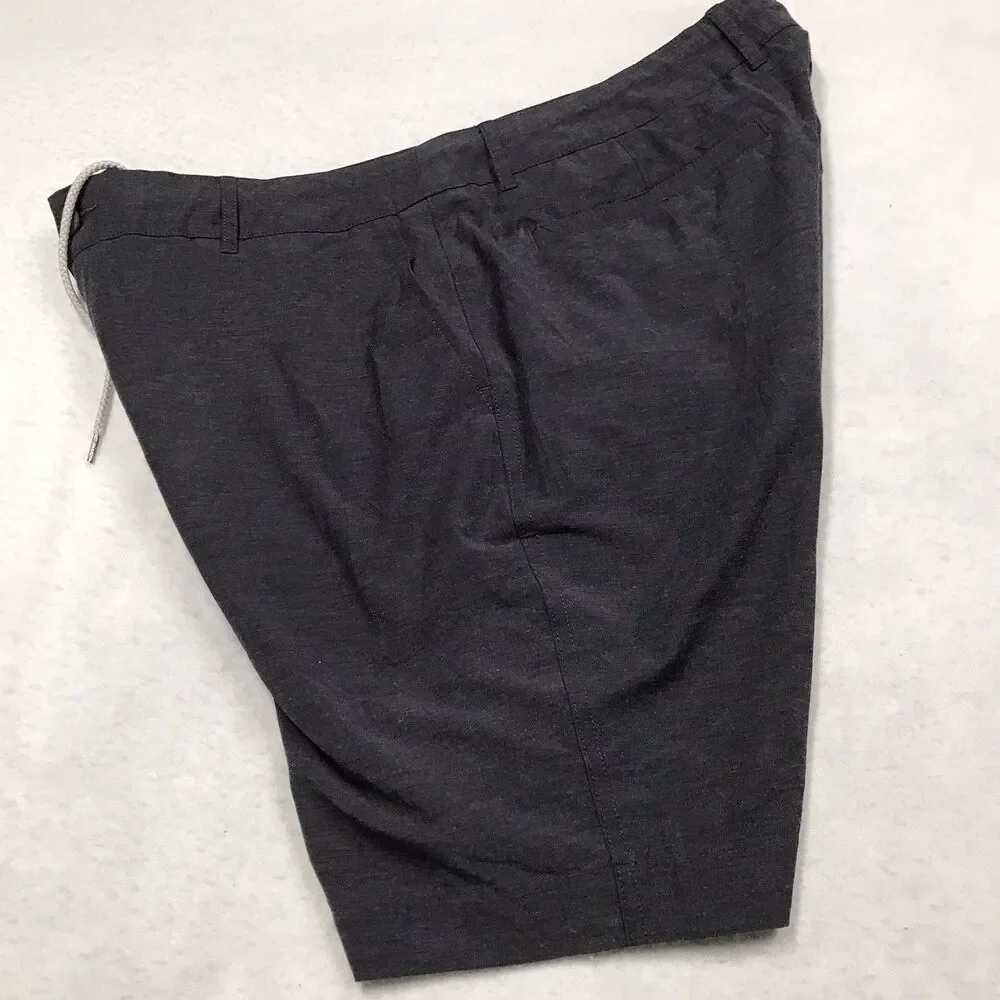 FAHERTY All Day Shorts Men 36 Black Dark Charcoal Performance Stretch Golf Beach